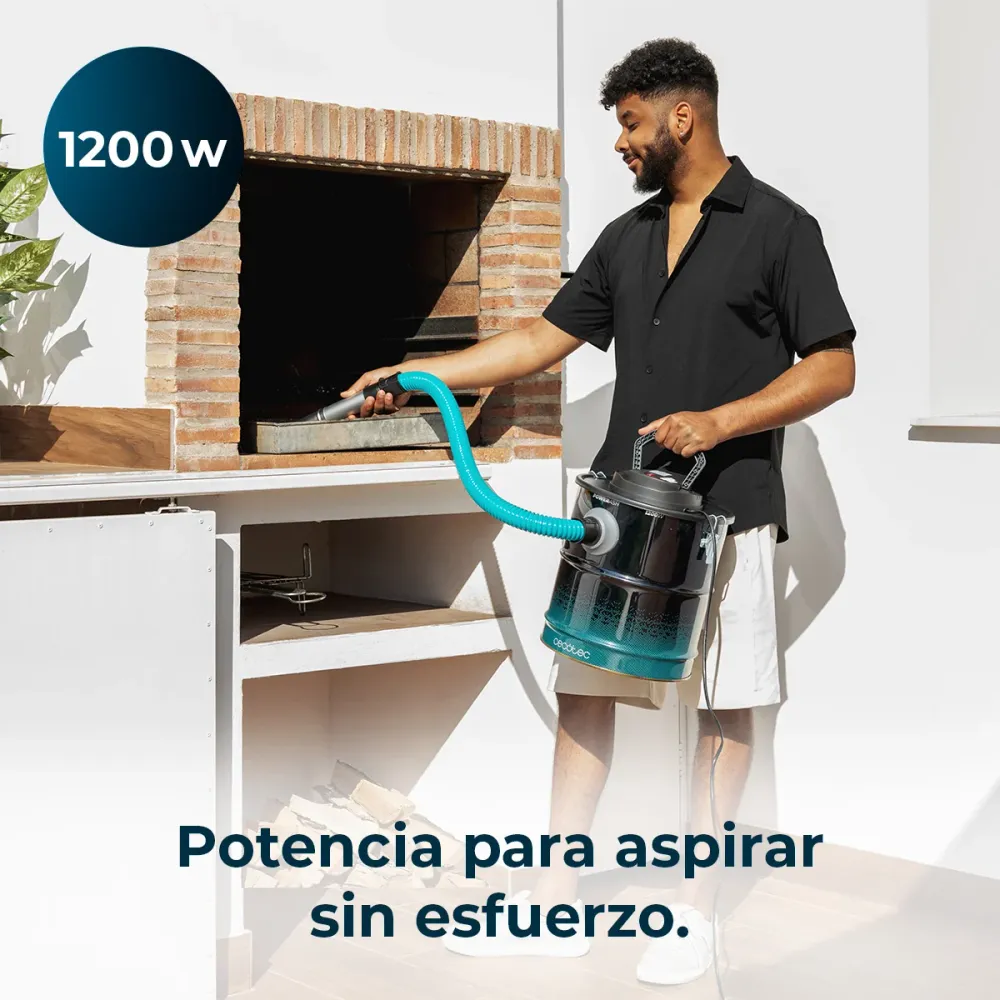 Cecotec Conga Ash 4000 Home Aspirapolvere per Cenere 1200 W 18 kPa Aspirazione Estrema