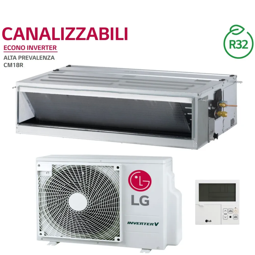 Climatizzatore Condizionatore LG Canalizzabile Econo 18000 Btu CM18R.N10 R-32 ++/+ Wi-Fi Optional Comando Filo Incluso