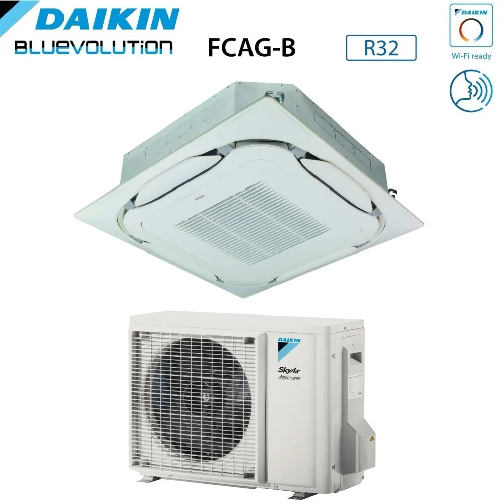 Climatizzatore Condizionatore Daikin Bluevolution Cassetta Round Flow 12000 Btu FCAG35B + RZAG35A R-32 Wi-Fi Optional Con...
