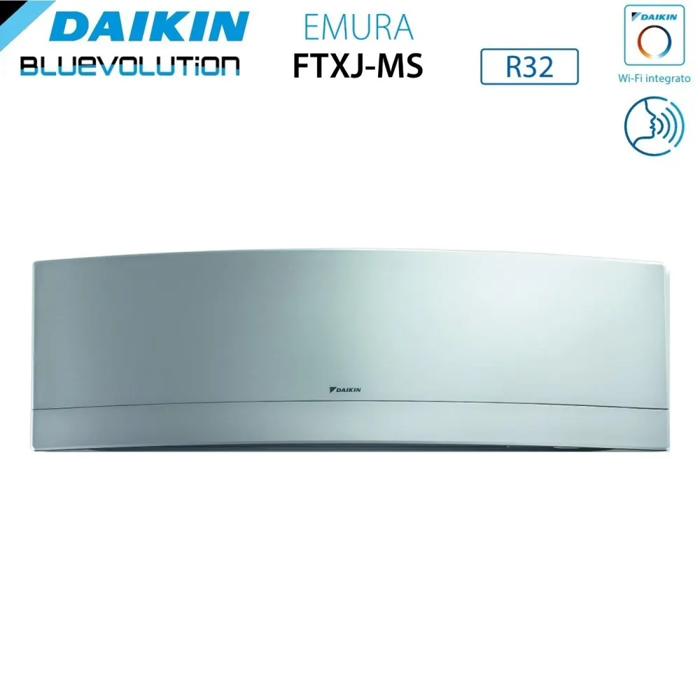 Climatizzatore Condizionatore Daikin Bluevolution Penta Split Inverter serie EMURA SILVER 7+7+7+7+12 con 5MXM90N R-32 Wi-F...