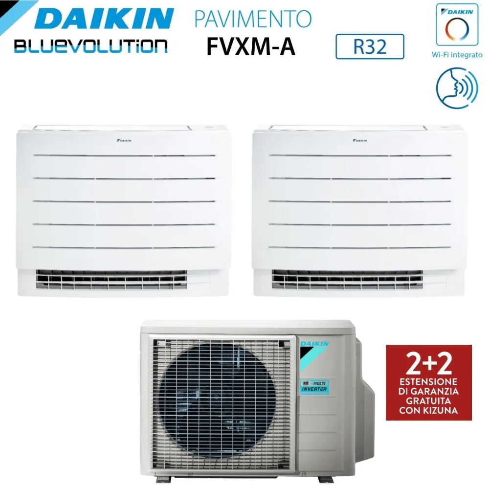 Climatizzatore Condizionatore Daikin Pavimento Dual Split serie PERFERA FVXM- 9+9 con 2MXM40A R-32 Wi-Fi Integrato 9000+90...