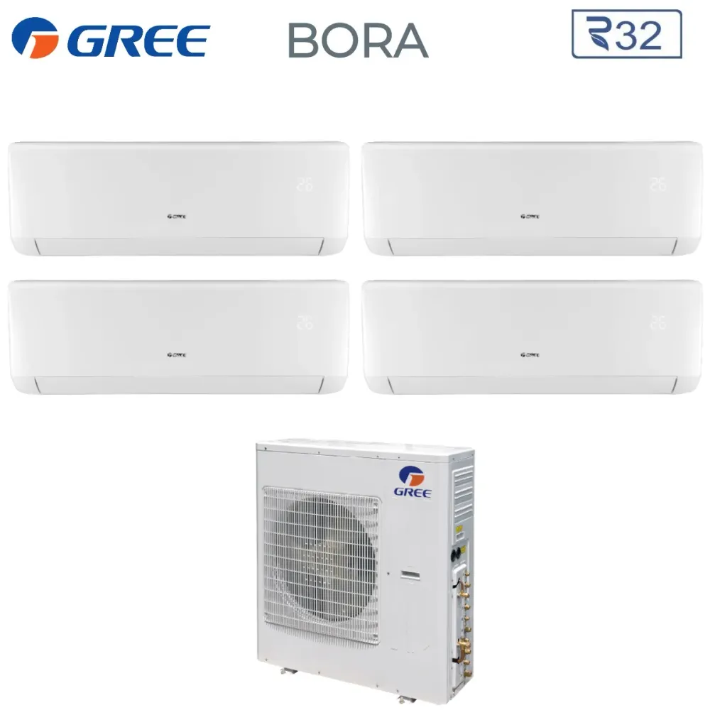 Climatizzatore Condizionatore Gree Penta Split Inverter serie BORA 9+9+12+12+12 GWHD42NK6LO R-32 9000+9000+12000+12000+12000
