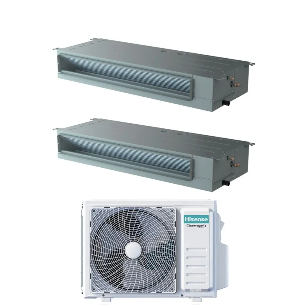 Climatizzatore Condizionatore Hisense Dual Split Inverter Canalizzato Canalizzabile 9+9 con 2AMW52U4RXC R-32 Wi-Fi Optiona...