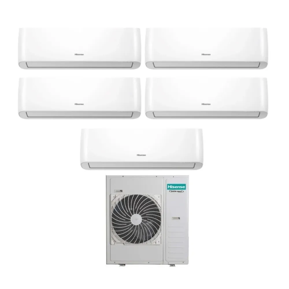 Climatizzatore Condizionatore Hisense Penta Split Inverter serie ENERGY PRO 9+9+9+12+12 con 5AMW125U4RTA R-32 Wi-Fi Integr...