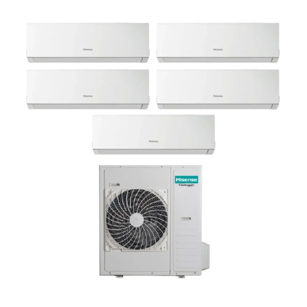 Climatizzatore Condizionatore Hisense Penta Split Inverter Serie NEW COMFORT 9+9+9+12+12 con 5AMW125U4RTA R-32 Wi-Fi Optio...