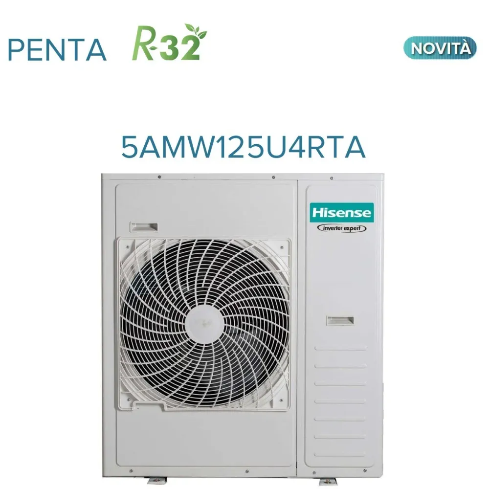 Climatizzatore Condizionatore Hisense Penta Split Inverter Serie NEW COMFORT 9+9+9+12+12 con 5AMW125U4RTA R-32 Wi-Fi Optio...