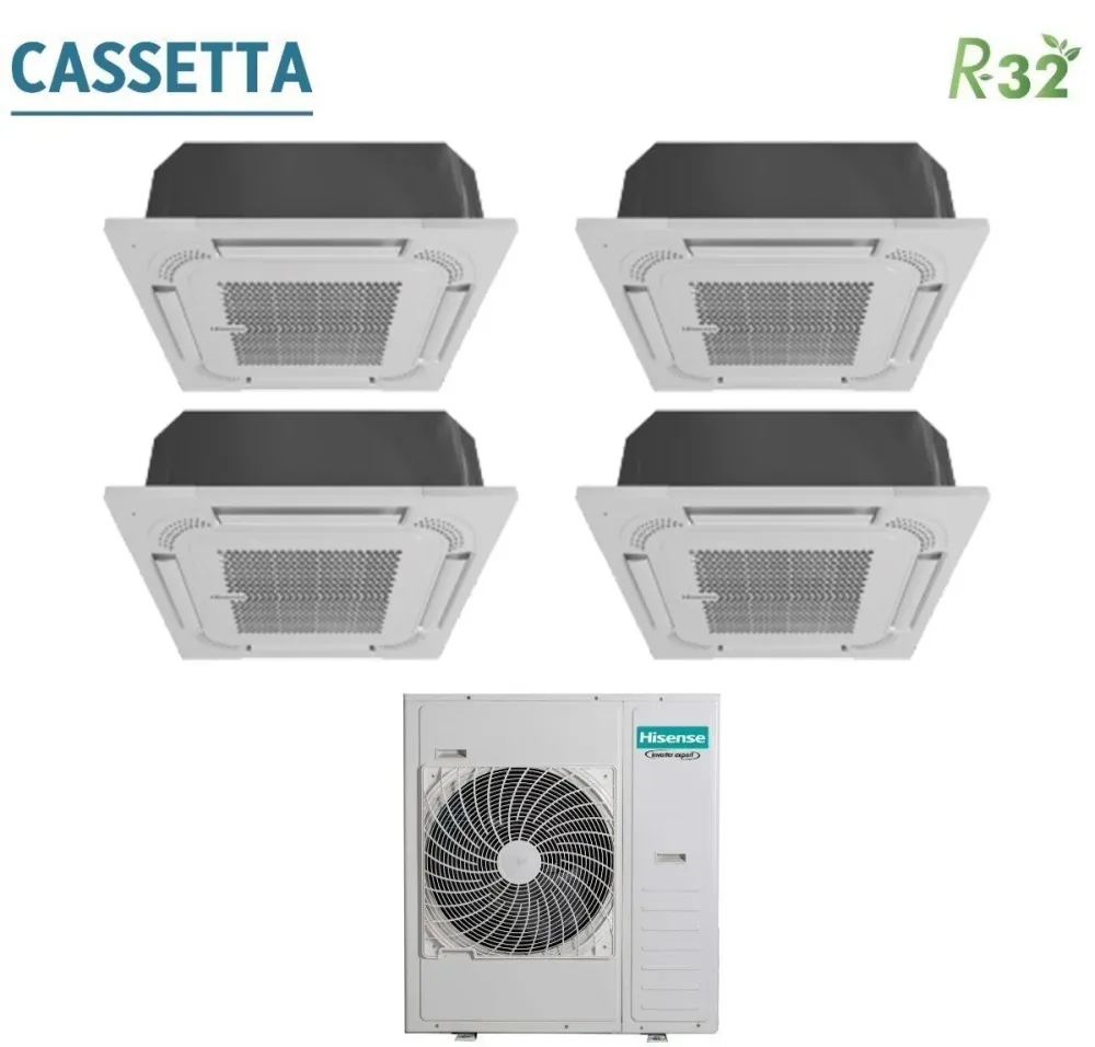 Climatizzatore Condizionatore Hisense Quadri Split Cassetta 9+9+9+9 con 5AMW125U4RTA R-32 9000+9000+9000+9000 Con Telecoma...