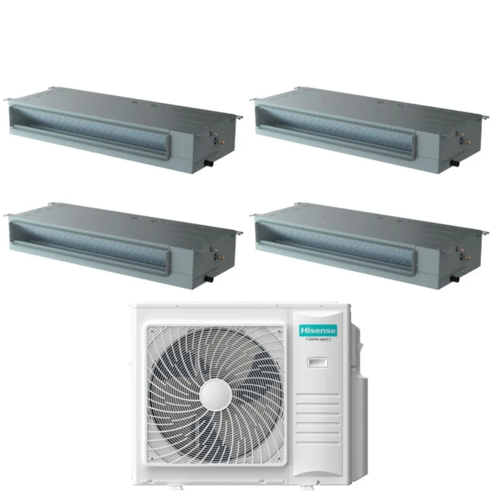 Climatizzatore Condizionatore Hisense Quadri Split Inverter Canalizzato Canalizzabile 9+9+9+18 con 5AMW105U4RQC R-32 Wi-Fi...