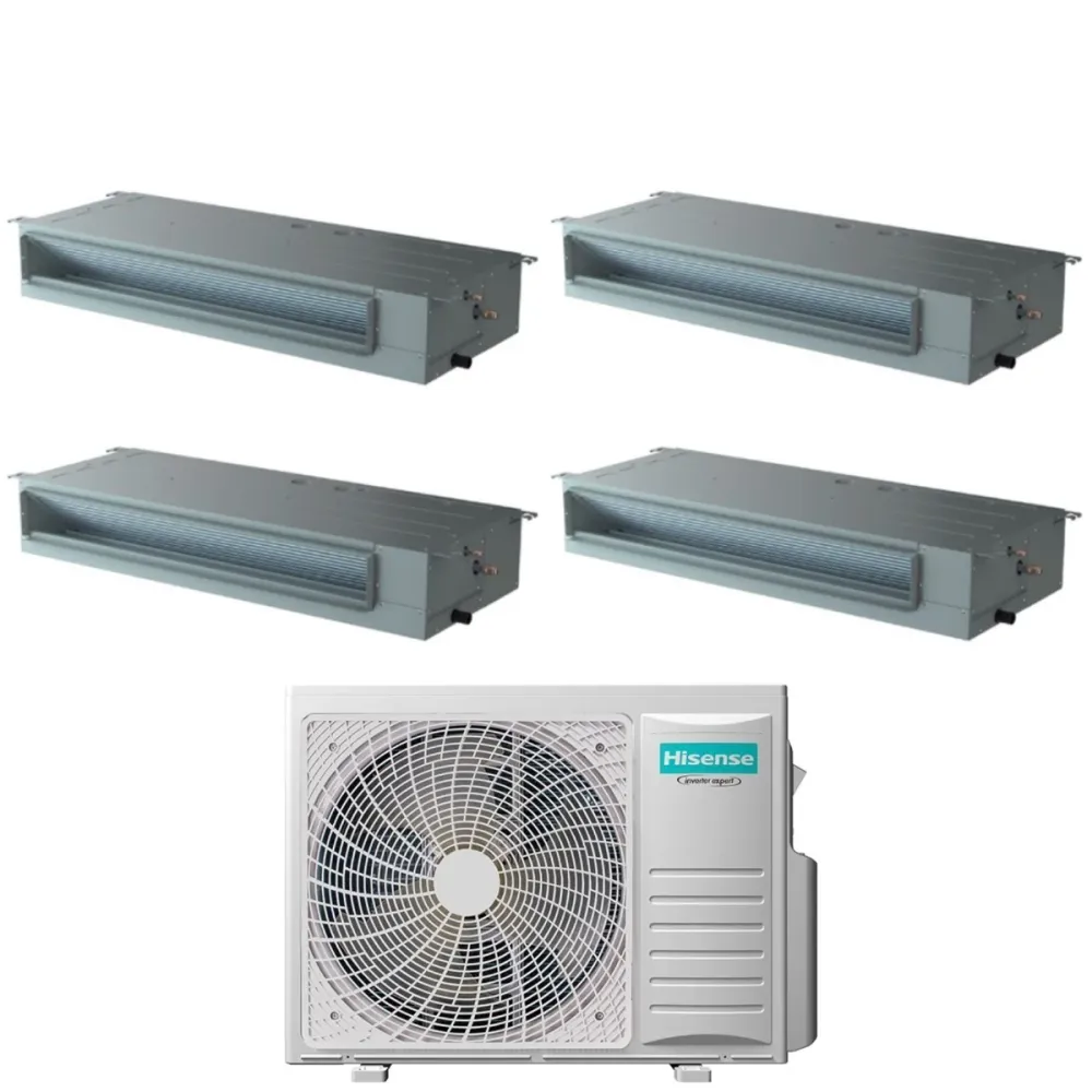 Climatizzatore Condizionatore Hisense Quadri Split Inverter Canalizzato Canalizzabile 9+9+9+12 con 4AMW81U4RJC R-32 Wi-Fi...