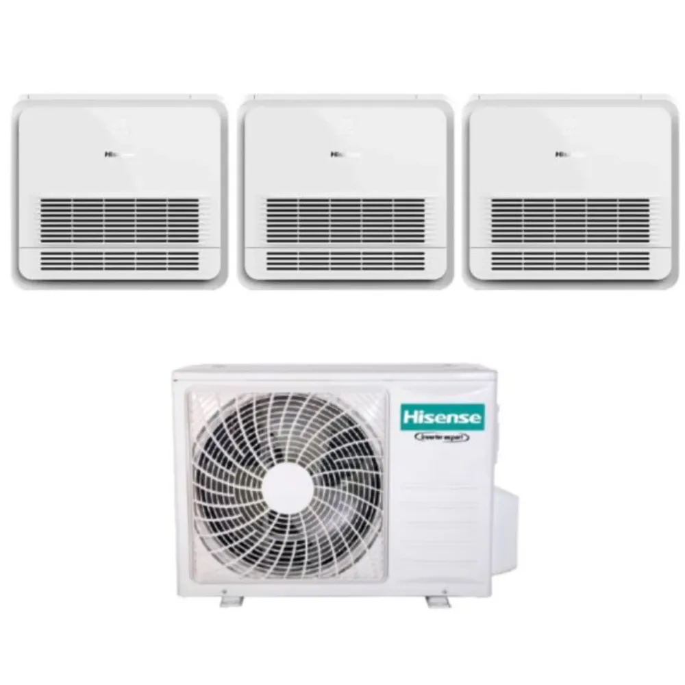 Climatizzatore Condizionatore Hisense Trial Split Console 9+12+12 con 3AMW72U4RJC R-32 Wi-Fi Optional Con Telecomando di S...