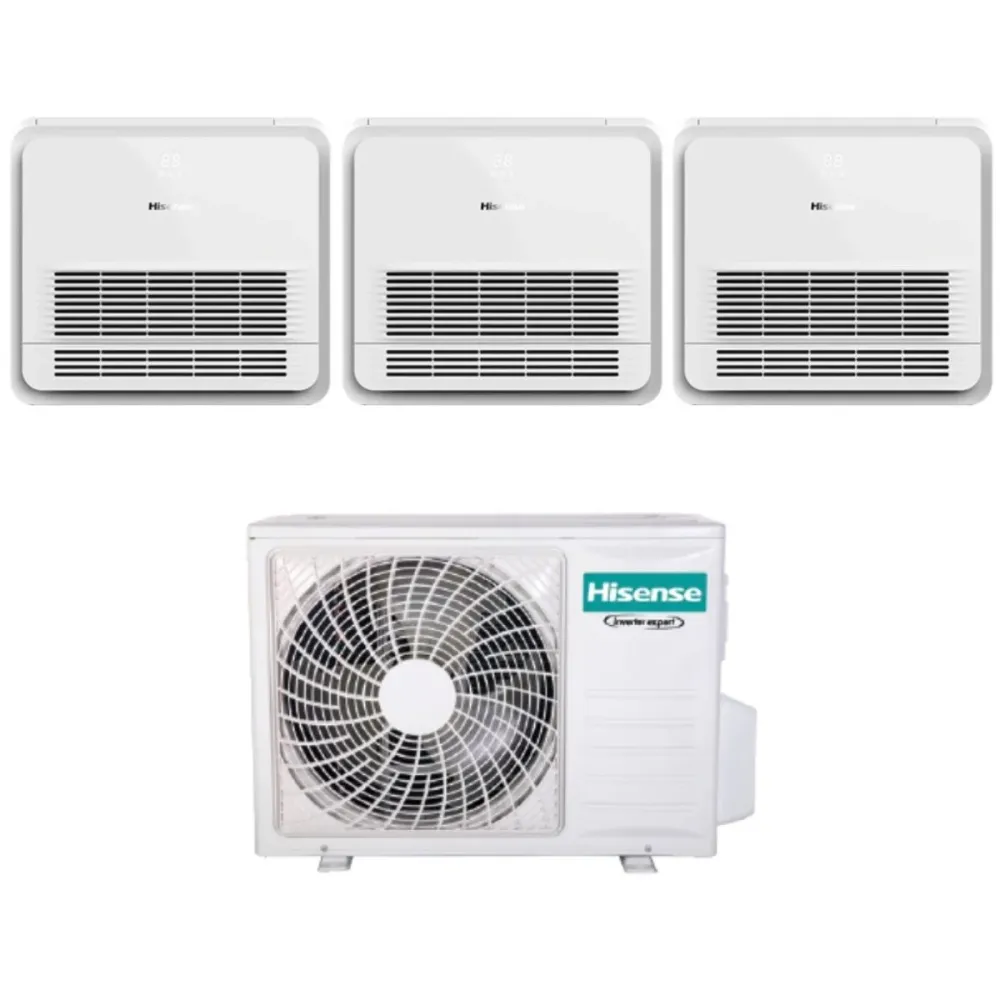 Climatizzatore Condizionatore Hisense Trial Split Console 12+12+12 con 3AMW72U4RJC R-32 Wi-Fi Optional Con Telecomando di...
