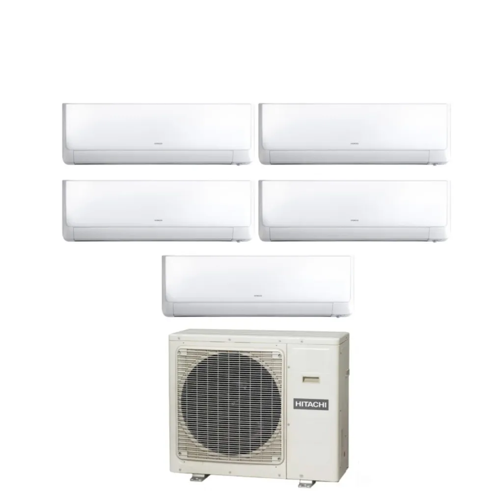 Climatizzatore Condizionatore Hitachi Penta Split Inverter Serie Performance 9+9+9+9+18 con RAM-90NP5E R-32 Wi-Fi Optional...