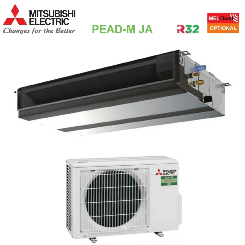Climatizzatore Condizionatore Mitsubishi Electric Canalizzato Canalizzabile Power Inverter Media Prevalenza 12000 Btu PEAD...