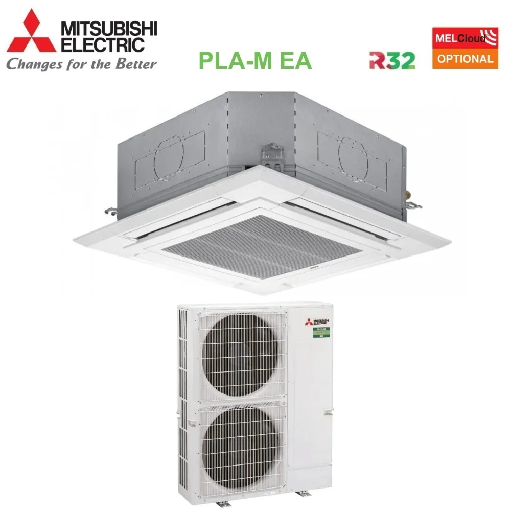 Climatizzatore Condizionatore Mitsubishi Electric Cassetta 90x90 4 Vie 48000 Btu PLA-M140EA + PUZ-M140YKA Trifase R-32 Wi-...