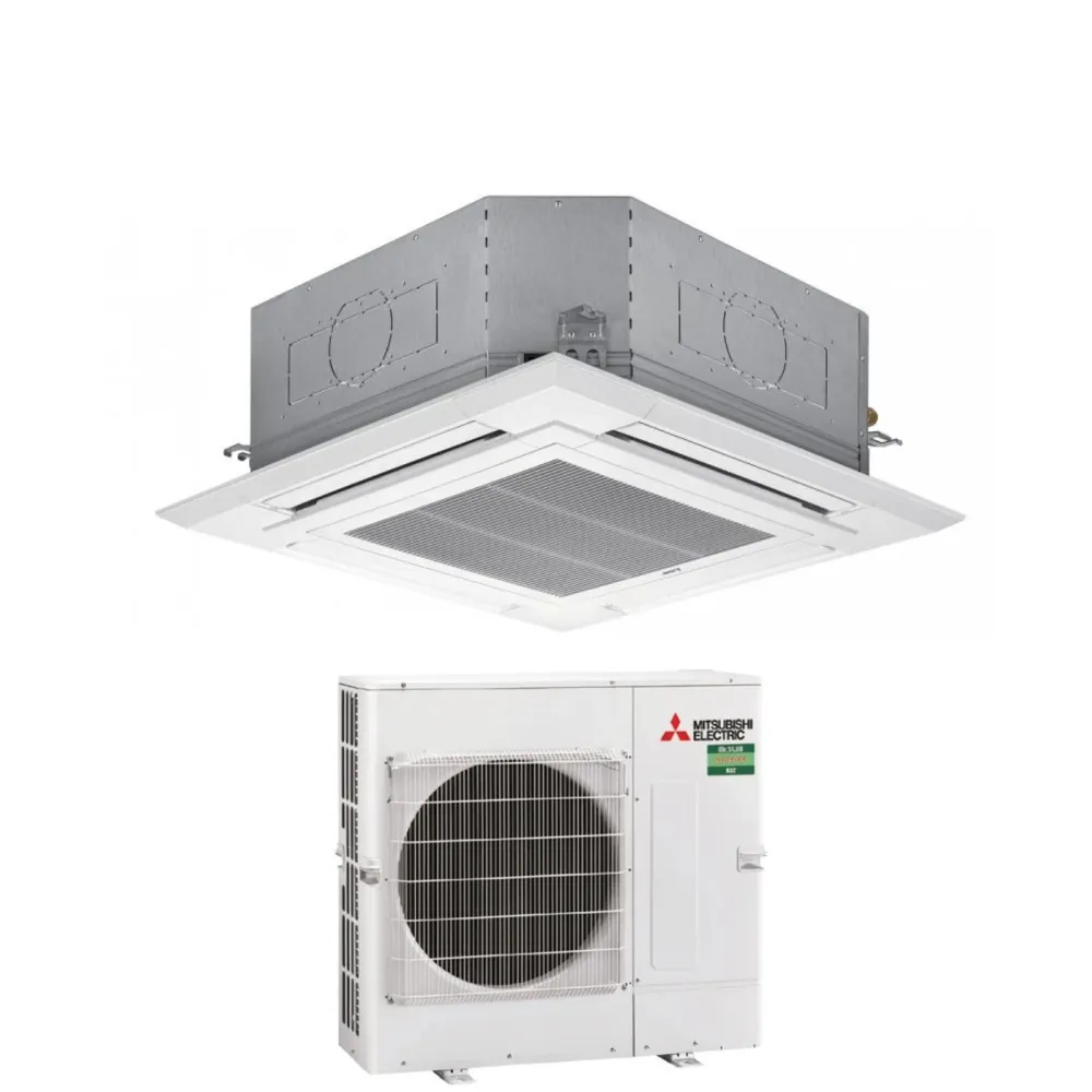 Climatizzatore Condizionatore Mitsubishi Electric Cassetta 90x90 4 Vie Inverter 34000 Btu PLA-SM100EA + PUZ-SM100YKA Trifa...