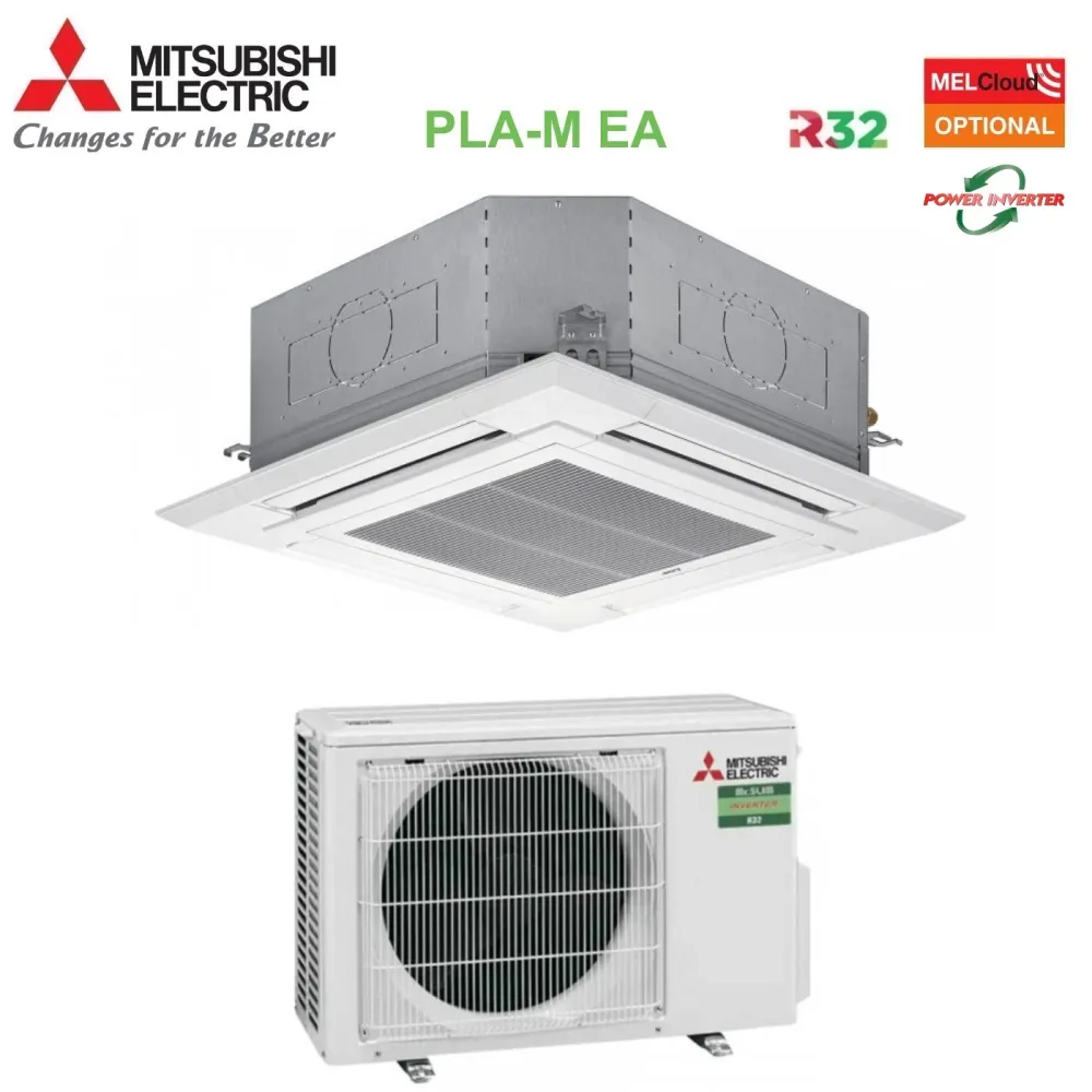 Climatizzatore Condizionatore Mitsubishi Electric Cassetta Power Inverter 90x90 4 Vie 18000 Btu PLA-M50EA + PUZ-ZM50VKA R-...