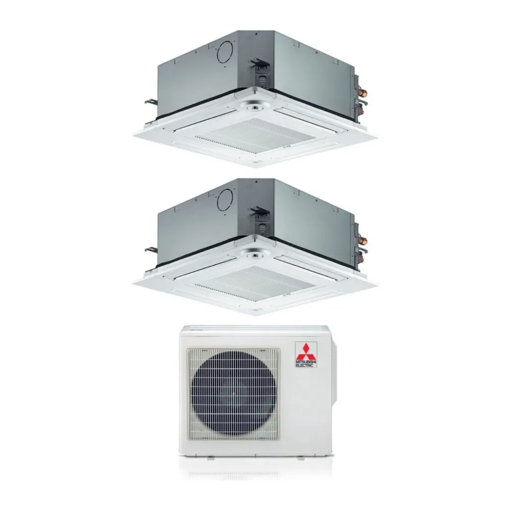 Climatizzatore Condizionatore Mitsubishi Electric Dual Split Inverter Cassetta 60x60 SLZ-M 9+12 con MXZ-2F42VF R-32 Wi-Fi...