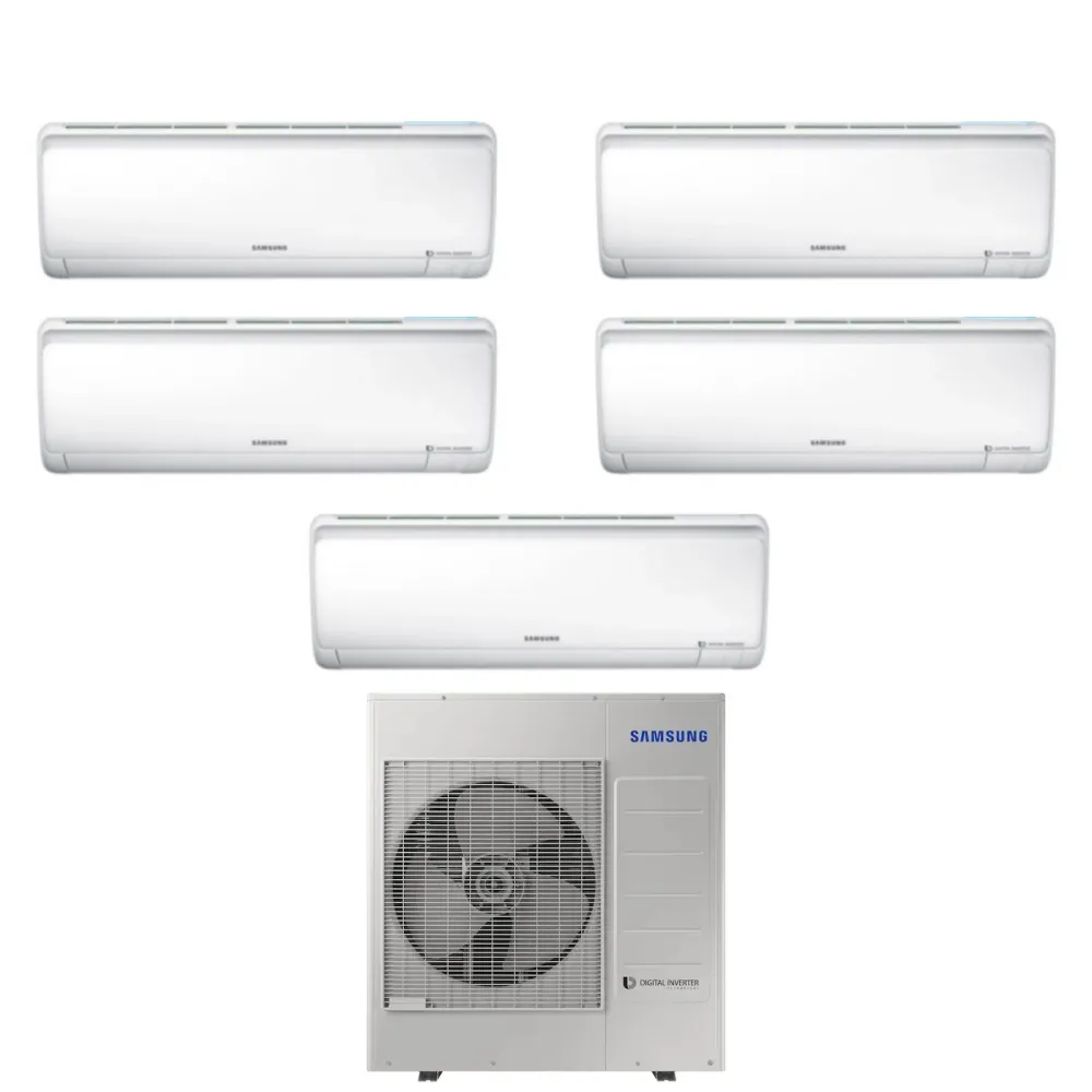 Climatizzatore Condizionatore Samsung Penta Split Inverter serie MALDIVES QUANTUM 7+7+7+7+18 con AJ100MCJ4EH R-410 7000+70...