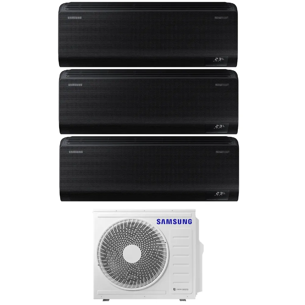 Climatizzatore Samsung Windfree Black Trial Split 7000+7000+9000 btu Wi-Fi AJ068TXJ3KG/EU