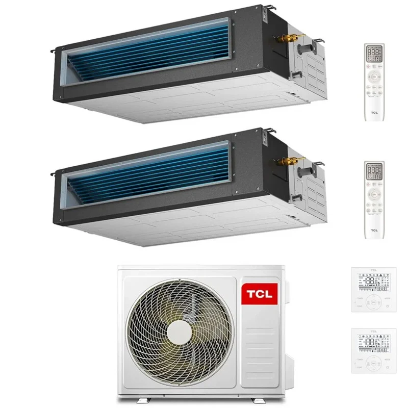 Condizionatore Canalizzabile TCL Dual Split 12+18 con MT2730 R-32 Wi-Fi Optional con Comandi Inclusi