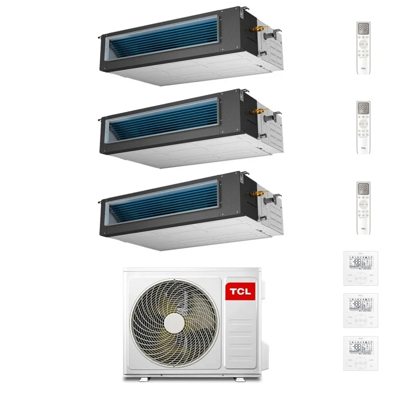 Condizionatore Canalizzabile TCL Trial Split 9+12+18 con MT2730 R-32 Wi-Fi Optional con Comandi Filo