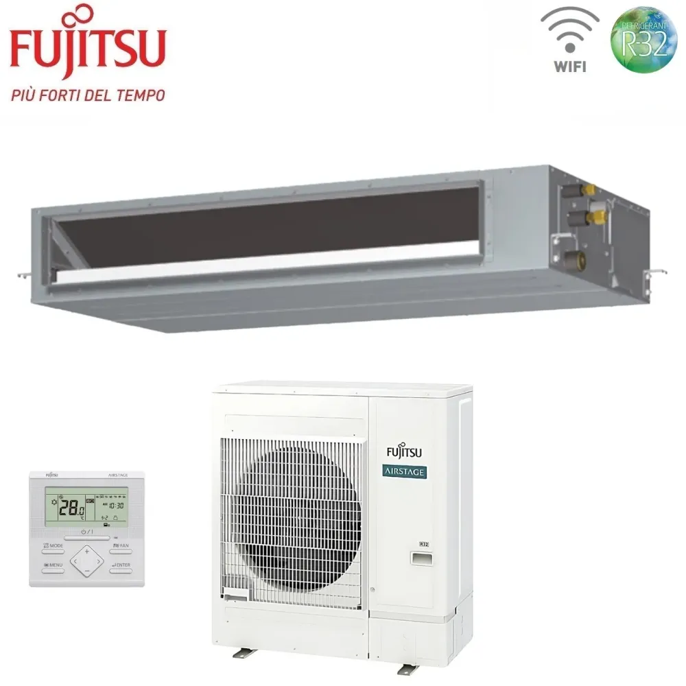 Condizionatore Canalizzato Fujitsu KMTAP Eco 45000 Btu ARXH45KMTAP R-32 Wi-Fi Optional con Filocomando