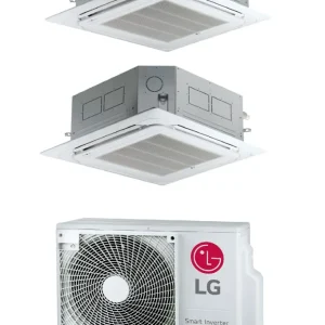 Condizionatore Cassetta Dual Split LG Standard 12+12 Btu con MU2R17 R-32 Wi-Fi Optional con Pannello