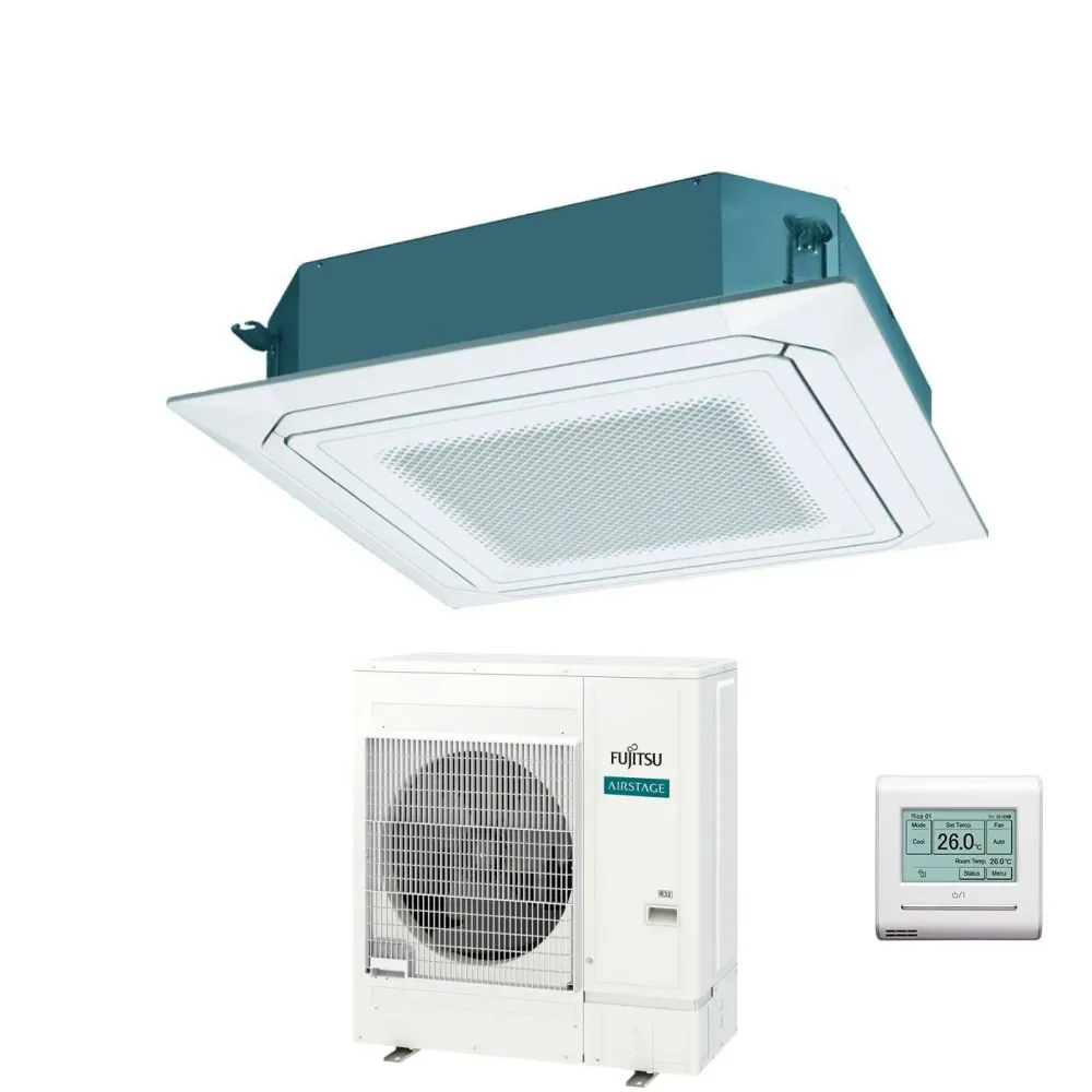 Condizionatore Cassetta Fujitsu KR Eco Circular Flow White 45000 Btu AUXG45KRLB Monofase R-32 Wi-Fi Optional con Griglia e...