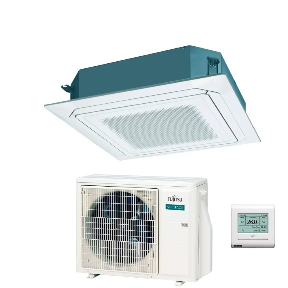 Condizionatore Cassetta Fujitsu KR Eco Circular Flow White 18000 Btu AUXG18KRLB R-32 Wi-Fi Optional con Griglia e Filocomando