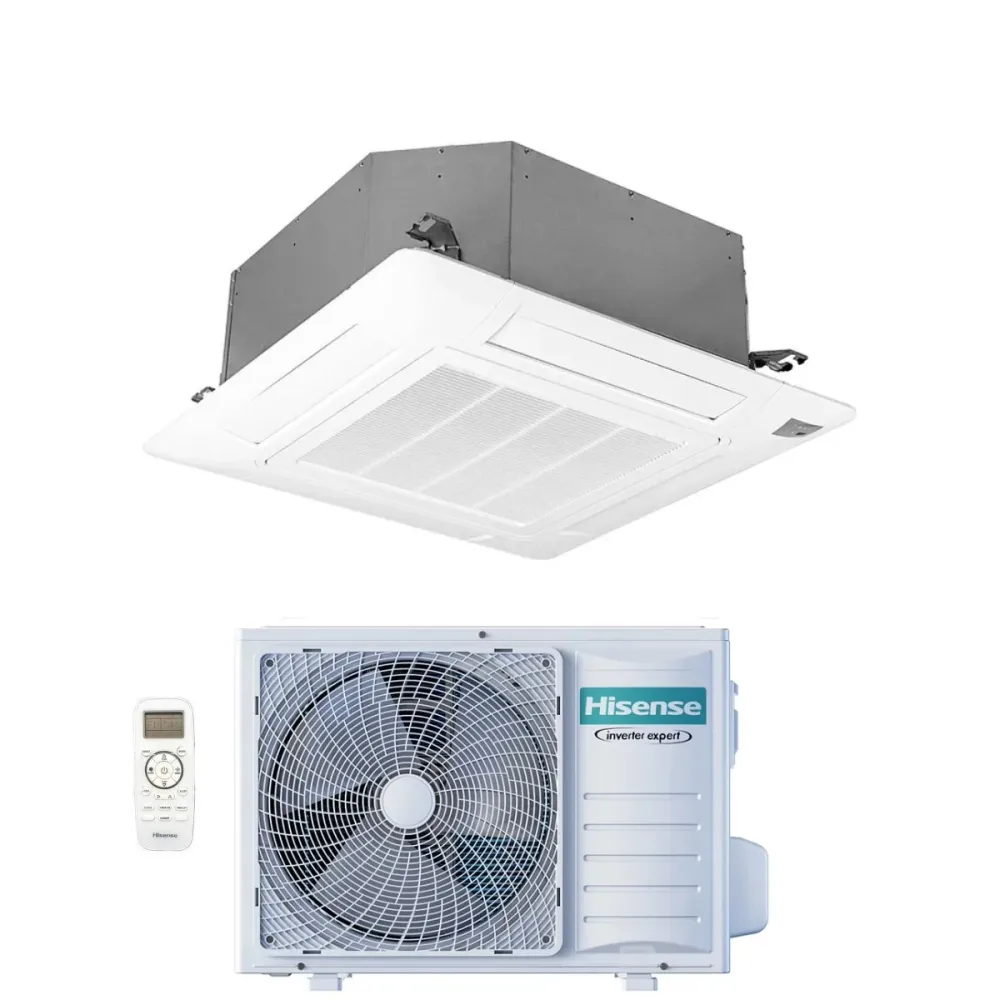 Condizionatore Cassetta Hisense Turbo 12000 Btu ACT35UR4RCC8 R-32 Wi-Fi Optional con Telecomando e Pannello Incluso