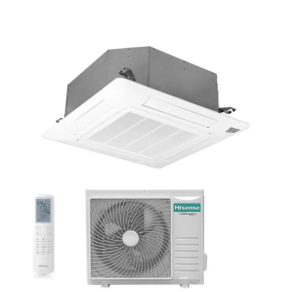 Condizionatore Cassetta Hisense TURBO 36000 Btu AUC105UR4RKC8 + AUW105U4RW8 R-32 Wi-Fi Optional con Telecomando e Pannello...