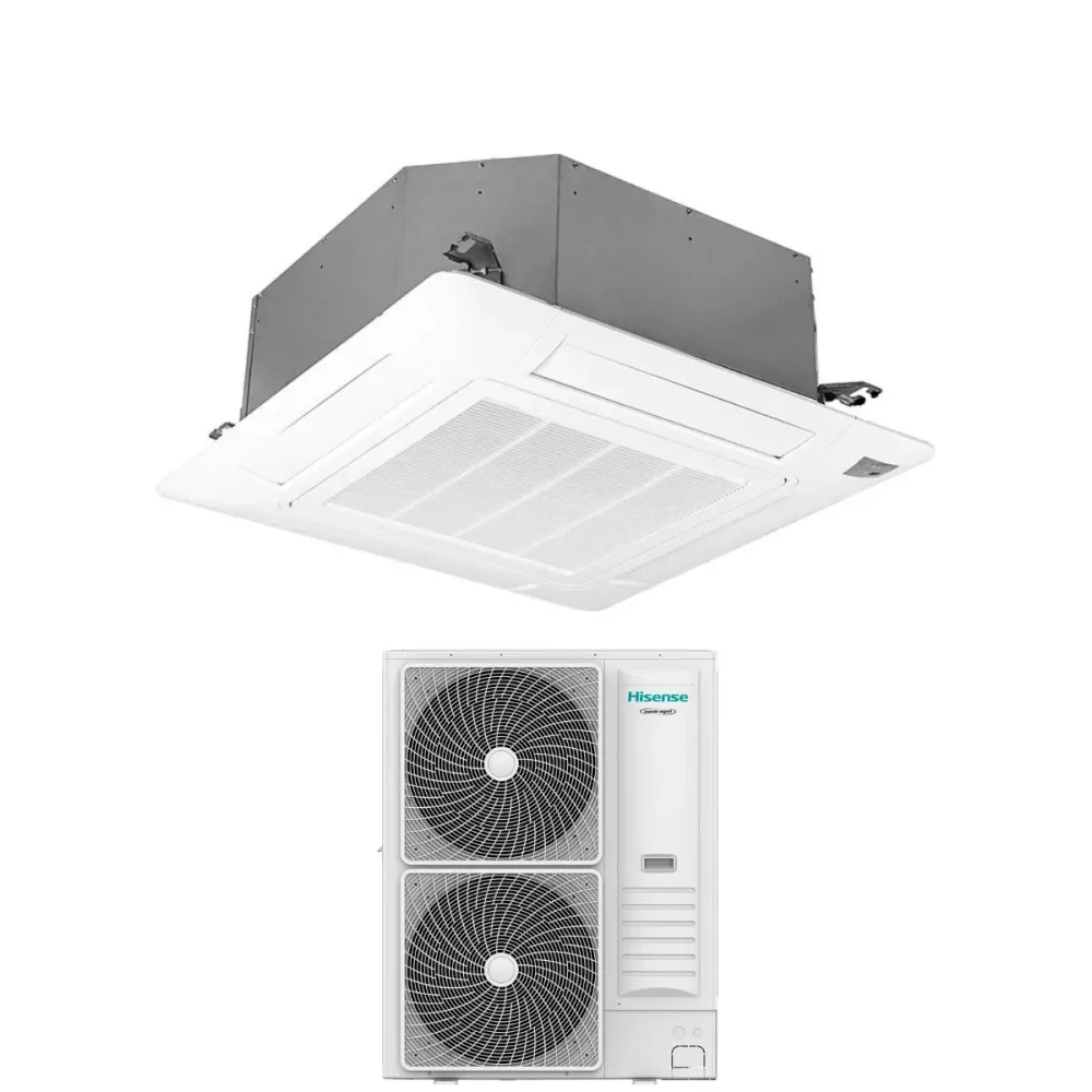 Condizionatore Cassetta Hisense Turbo 48000 Btu AUC140UR4RKC8 R-32 Wi-Fi Optional con Telecomando e Pannello Incluso