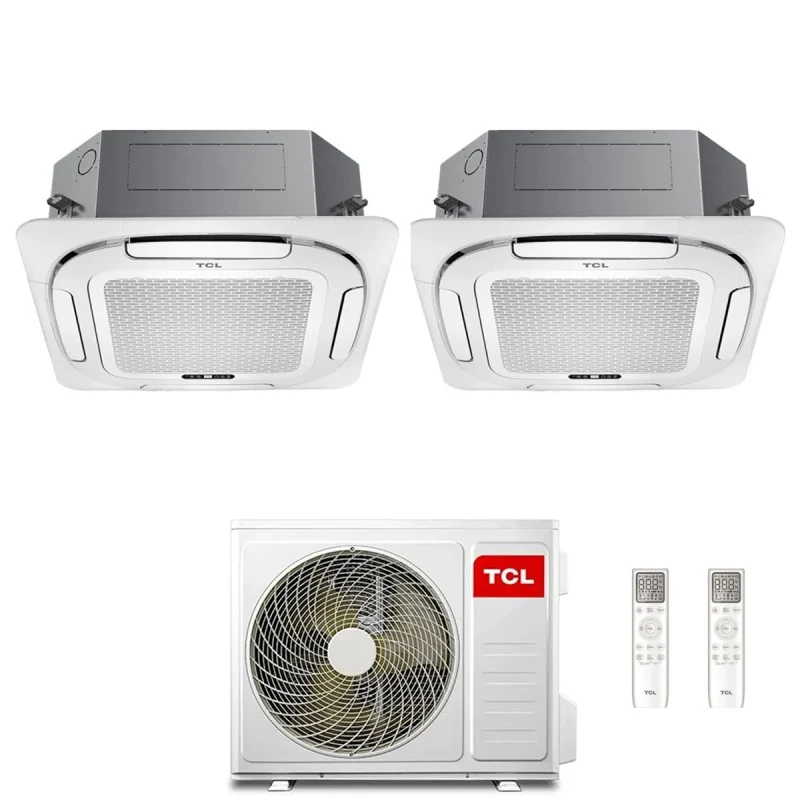 Condizionatore Cassetta 4 Vie TCL Compact Dual Split 9+9 con MT1420 R-32 Wi-Fi Optional