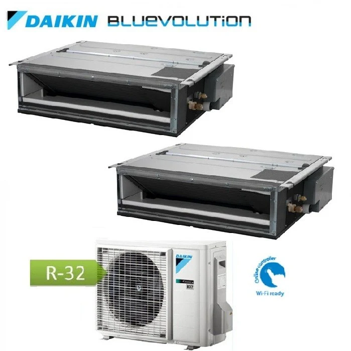 Condizionatore Climatizzatore Daikin Dual Split Inverter Canalizzabile Serie Fdxm-F R-32 Bluevolution 9000+9000 Con 2MXM40M