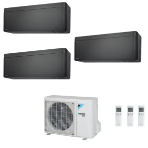 Condizionatore Climatizzatore Daikin Trial Split Stylish New Total Black R32 Wi-Fi 9000+9000+12000 BTU Con 3MXM52A