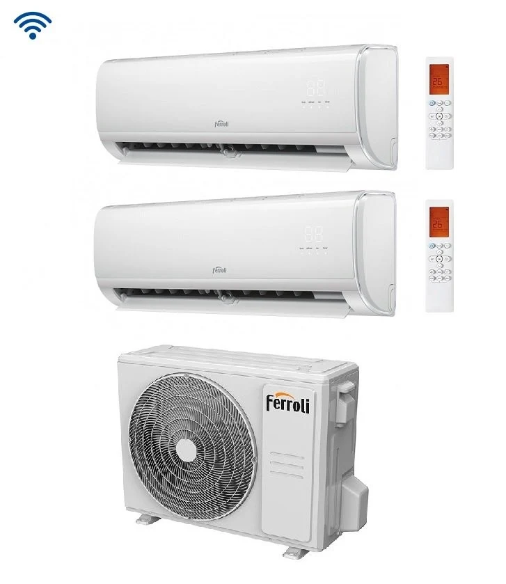 Condizionatore Climatizzatore Ferroli Dual Split Inverter Giada M 9000+9000 BTU Con 21-3 Wi-Fi Integrato Alexa e Google HOME