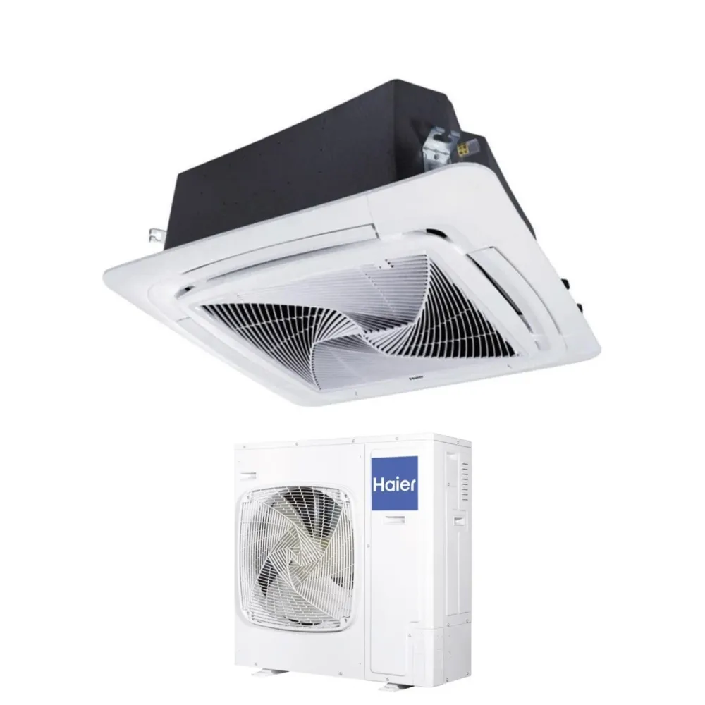 Condizionatore Climatizzatore Haier Cassetta 90x90 Round Flow R-32 48000 BTU ABH140K1ERG(H) Trifase Con Telecomando E Pann...