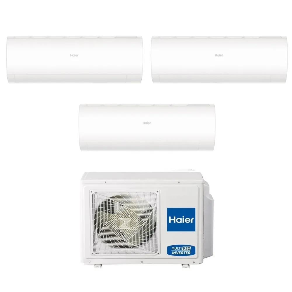 Condizionatore Climatizzatore Haier Trial Split R-32 Serie Pearl 7000+9000+9000 BTU Con 3U55S2SR5FA Wi-Fi Incluso