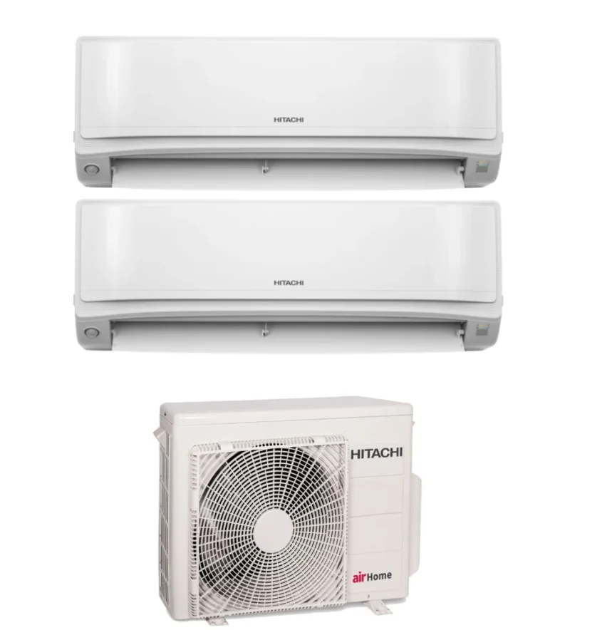 Condizionatore Climatizzatore Hitachi Dual Split Inverter AirHome 800 12000+12000 BTU Con RAM-G55N2HA(B)E Wi-Fi Integrato...