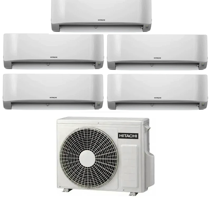 Condizionatore Climatizzatore Hitachi Penta Split Inverter R-32 airHome 400 7000+9000+9000+12000+12000 BTU Con RAM-G85N5HA...