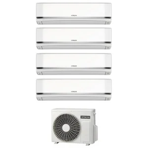 Condizionatore Climatizzatore Hitachi Quadri Split Inverter AirHome 800 9000+9000+9000+18000 BTU Con RAM-G85N5HA(B)E Wi-Fi...