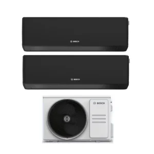 Condizionatore Climatizzatore Junkers Bosch Dual Split Inverter R-32 Serie Climate 7000i Black 12000+12000 BTU Con 5000M 5...