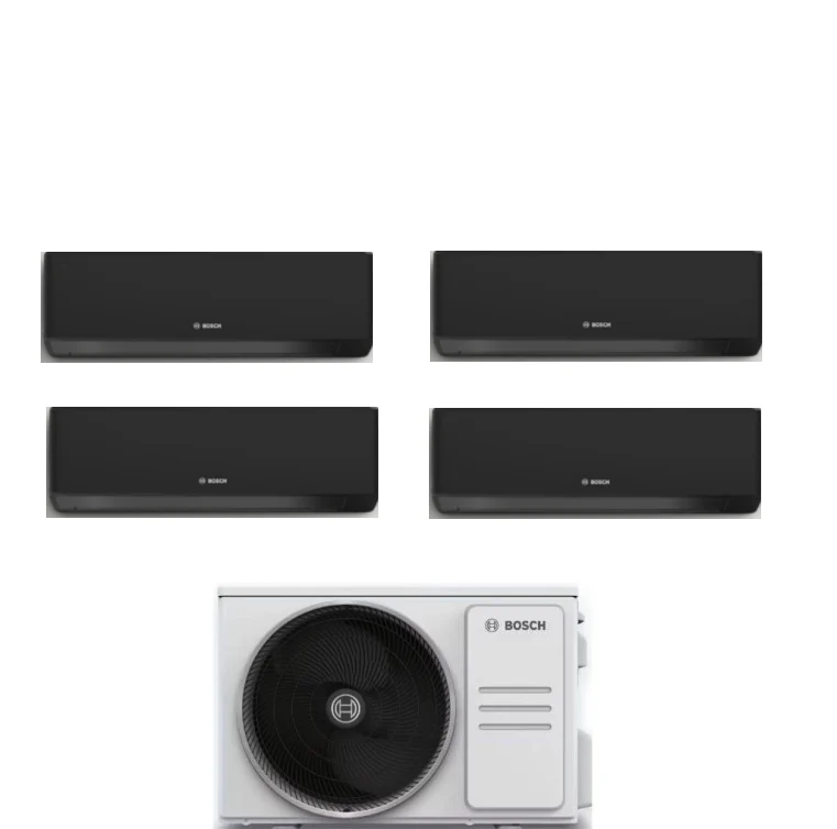Condizionatore Climatizzatore Junkers Bosch Quadri Split Inverter R-32 Serie Climate 7000i Black 7000+7000+9000+9000 BTU C...