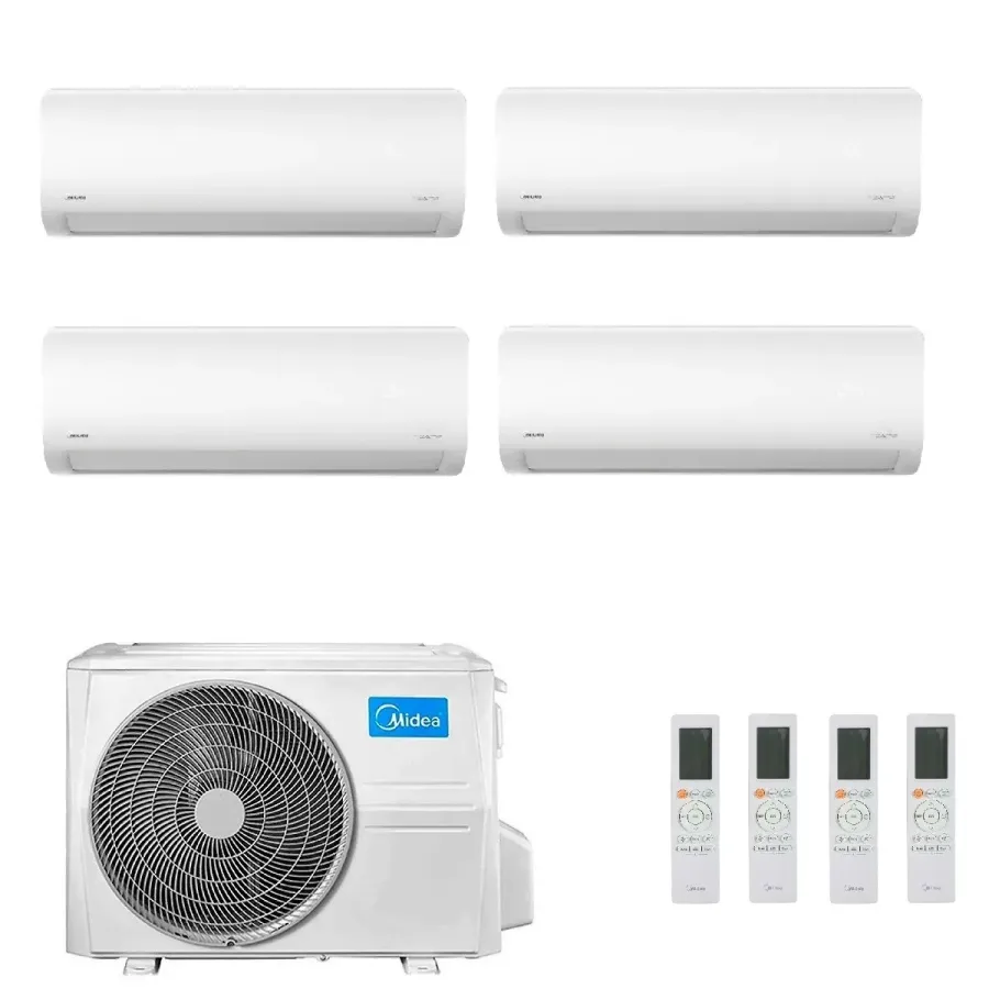 Condizionatore Climatizzatore Midea Quadri Split Inverter R-32 Xtreme Pro Green 9000+12000+12000+12000 BTU Con M4O-36FN8-Q...