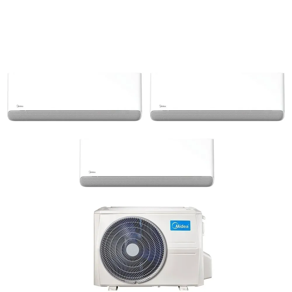 Condizionatore Climatizzatore Midea Trial Split Inverter Breezeless E R32 Wi-Fi 9000+9000+12000 Con M3OA-27HFN8-Q