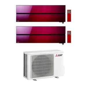 Condizionatore Climatizzatore Mitsubishi Electric Dual Split Kirigamine Style Ruby Red R-32 12000+12000 BTU Con MXZ-2F53VF...