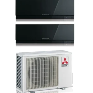 Condizionatore Climatizzatore Mitsubishi Electric Dual Split inverter Kirigamine Zen Black MSZ-EF R-32 7000+12000 Colore N...