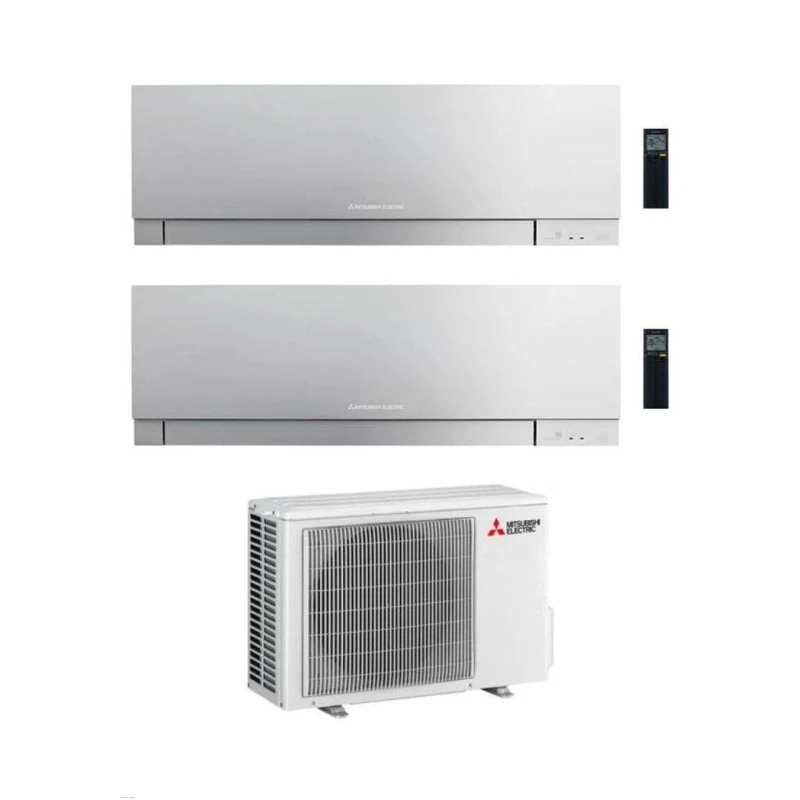 Condizionatore Climatizzatore Mitsubishi Electric Dual Split Inverter Kirigamine Zen Silver MSZ-EF R-32 7000+9000 Colore A...