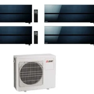 Condizionatore Climatizzatore Mitsubishi Electric Quadri Split Kirigamine Style Onyx Black R-32 9+9+12+12 BTU Con MXZ-4F72...