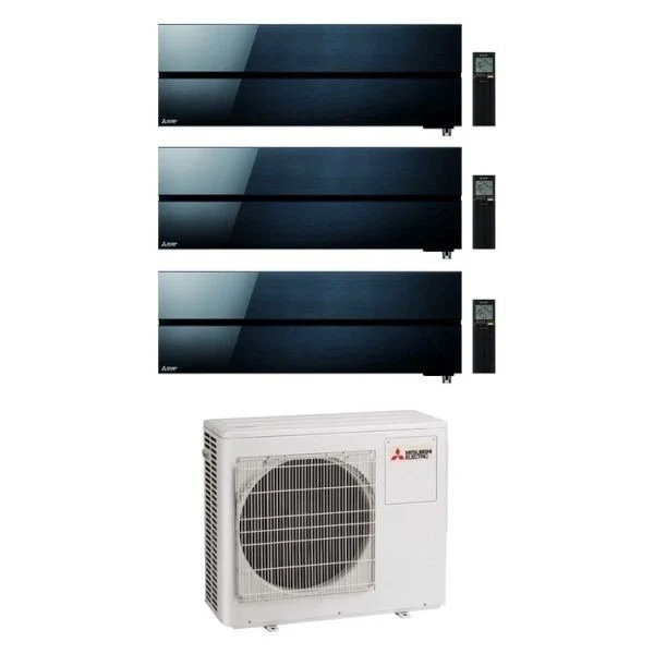 Condizionatore Climatizzatore Mitsubishi Electric Trial Split Kirigamine Style Onyx Black R-32 9+9+18 BTU Con MXZ-3F68VF4...